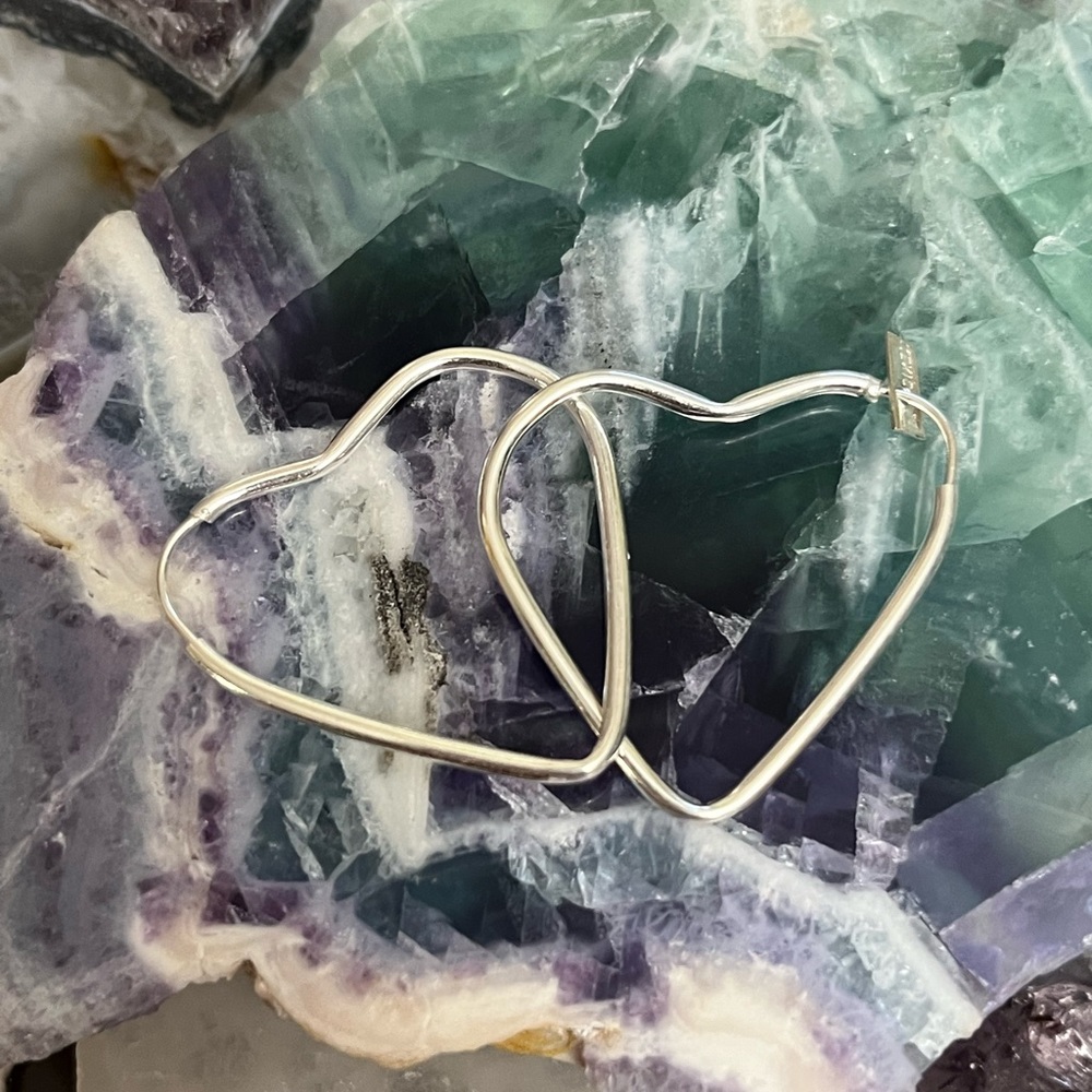 Sterling silver heart earrings